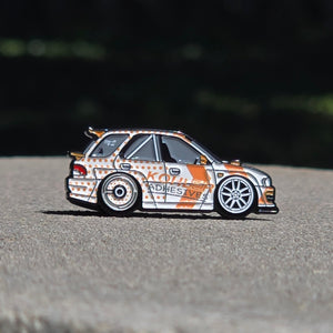 Model car on a road with a blurred background
